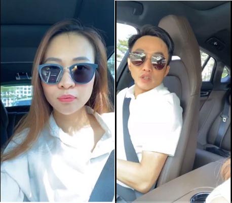 Cường Đô La và Đàm Thu Trang xuất hiện trong đoạn livestream mới đây.