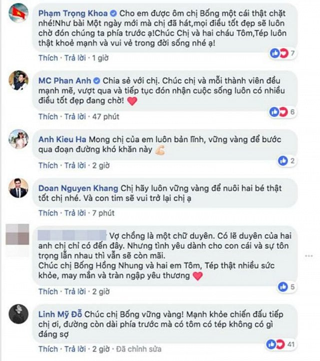 Bạn bè, đồng nghiệp và khán giả đã gửi lời hỏi thăm đến Diva Hồng Nhung.
