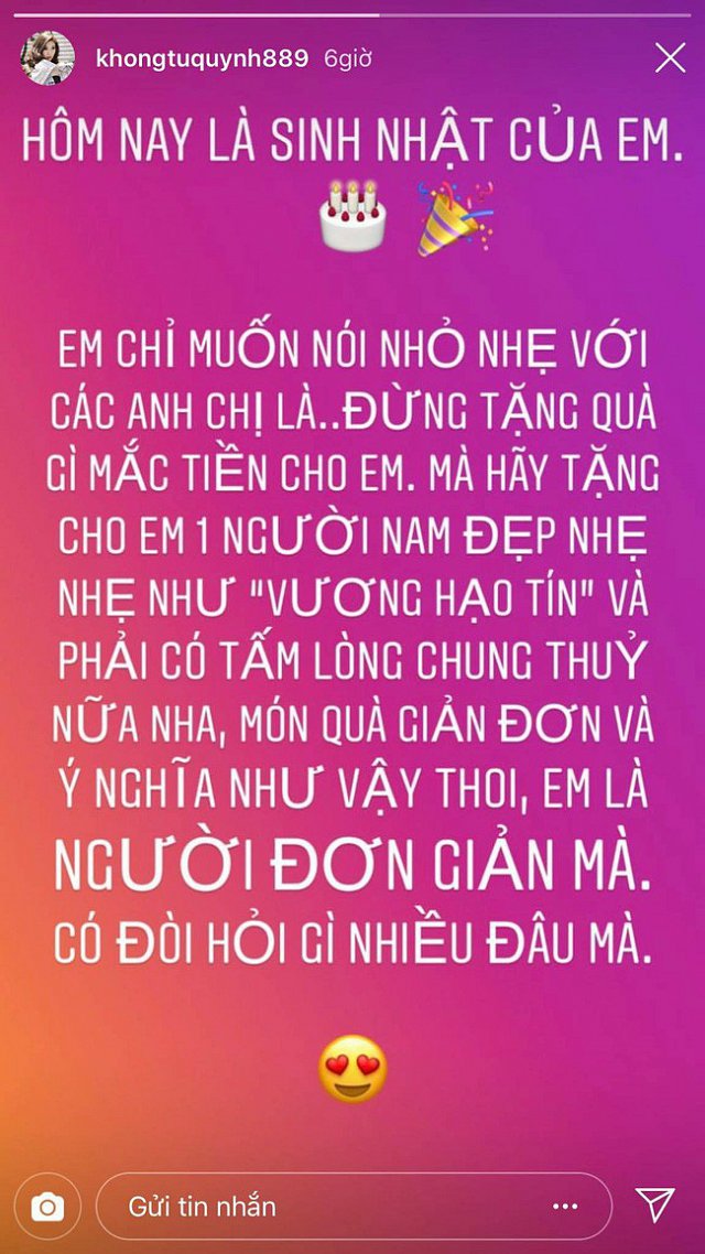 Khổng Tú Quỳnh công khai việc tìm người yêu mới.