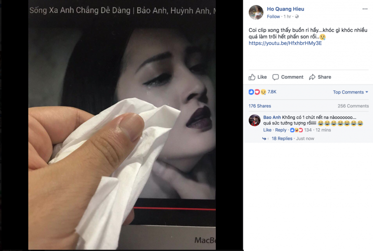 Hồ Quang Hiếu ủng hộ sản phẩm âm nhạc của bạn gái cũ và khiến khán giả cười ngất với màn lau nước mắt hộ Bảo Anh.