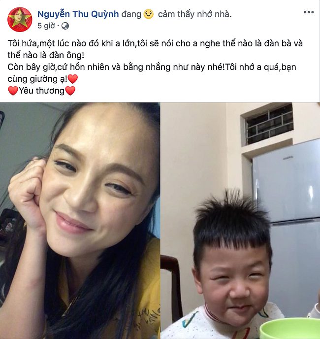 Dòng trạng thái ẩn ý của Thu Quỳnh.