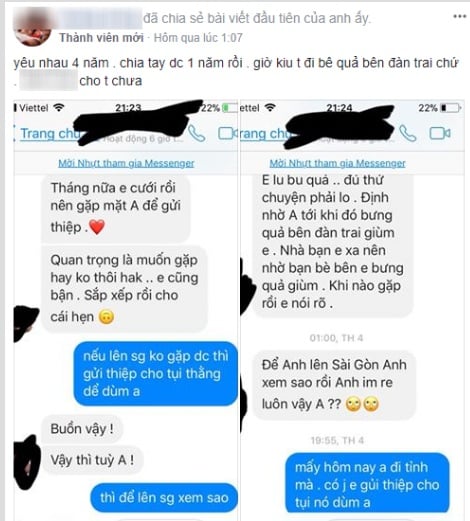 Đoạn tin nhắn được anh chàng 