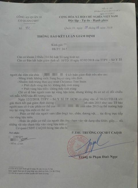 Kết quả giám định pháp y cho biết trong vùng hậu môn của bé A. có tế bào nam? (Ảnh TĐ)