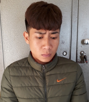 Đối tượng Khánh tại cơ quan điều tra