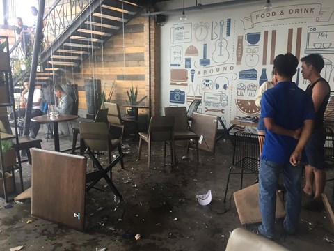 Hiện trường vụ ẩu đả.