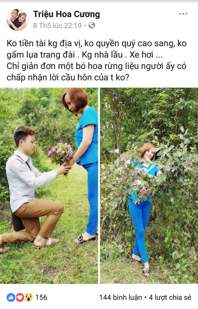 Bài đăng về đôi cô dâu, chú rể chênh nhau 35 tuổi gây chú ý trên mạng. 