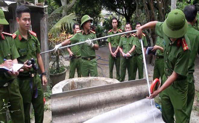 Giếng nước nơi phát hiện thi thể cháu H.   