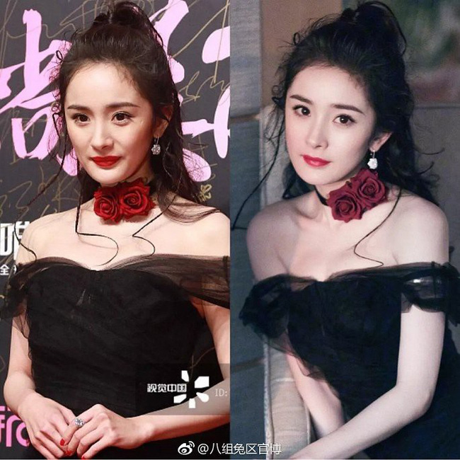 Thiếu photoshop, Dương Mịch dường như già hơn chục tuổi.     