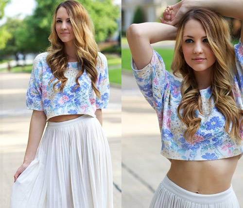 Đón hè ngọt ngào với crop top và chân váy
