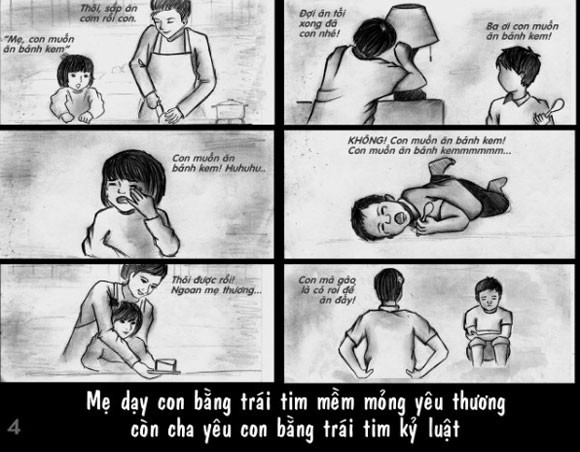 Sự khác nhau hóm hỉnh giữa bố và mẹ