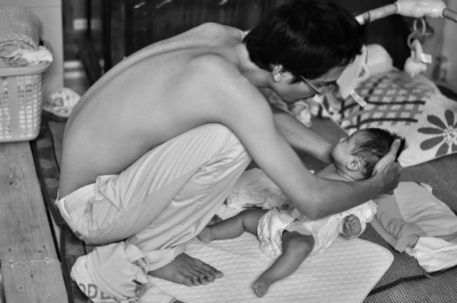 chăm con, bố đơn thân, Trình Tuấn