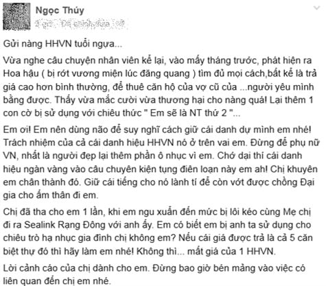 Siêu mẫu Ngọc Thuý tố Hoa hậu Thuỳ Dung giật chồng