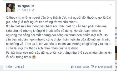 Ho Ngoc Ha chia tay Cuong do la