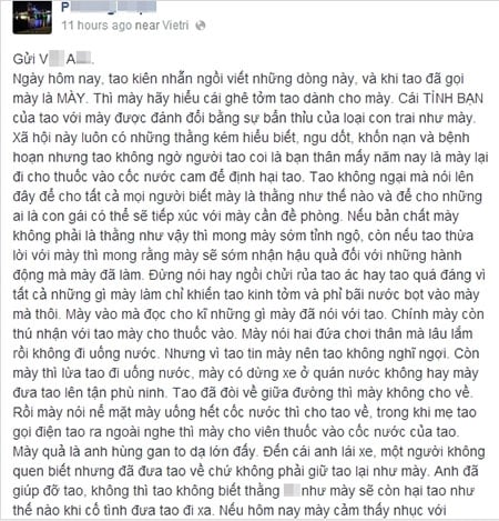 bị bạn thân bỏ thuốc mê