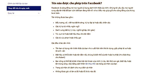 Có phải đổi tên facebook