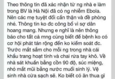 Nội dung thông tin sai sự thật về Ebola