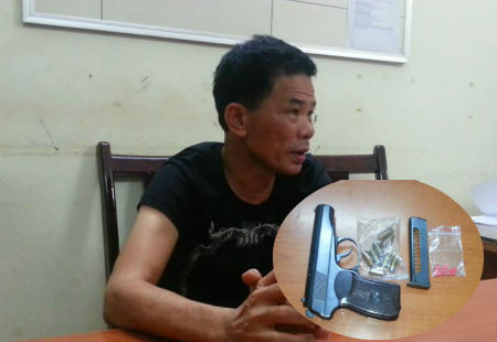 Đối tượng Đào Xuân Sơn và tang vật 