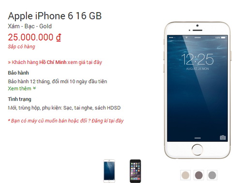 Đặt iphone 6