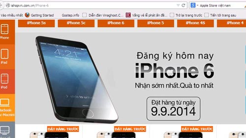 đặt mua iphone