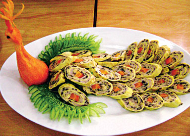 trứng hấp vân