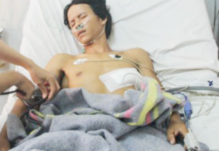 Anh Thạch Văn Hải đang điều trị tại bệnh viện