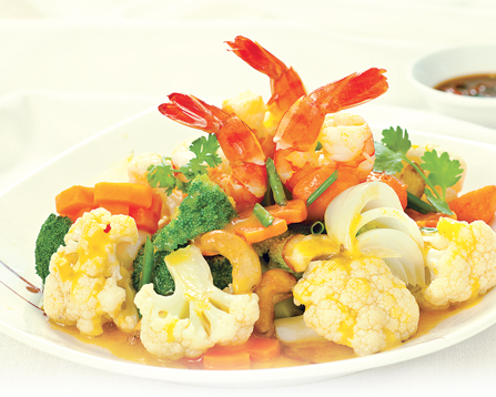 tôm xào bông cải 