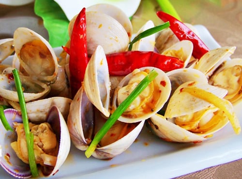 ngao xào cay