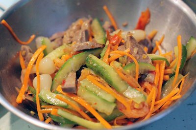 mề gà xao chua cay