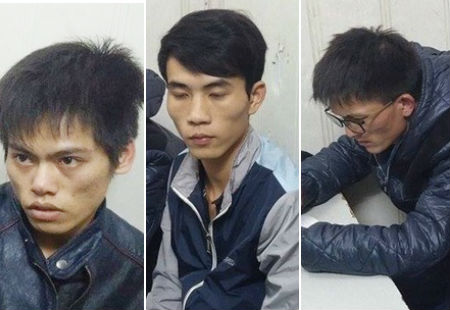 Ba đối tượng tại cơ quan công an 