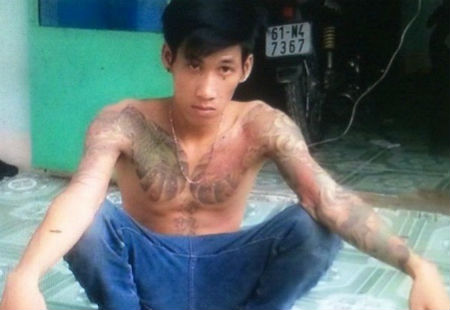 Nguyễn Văn Cường tại cơ quan công an 