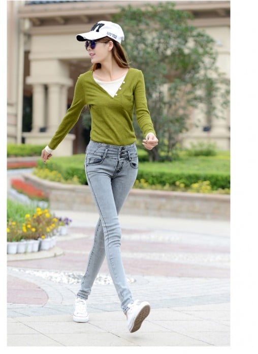 quần jeans cạp cao