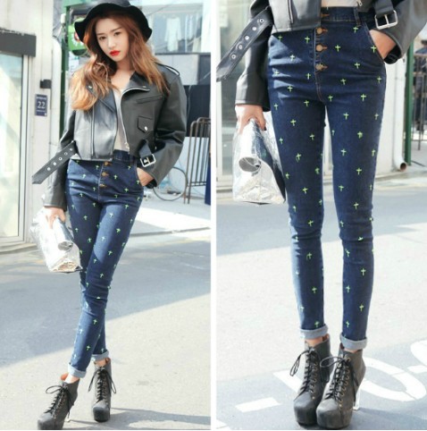 quần jeans cạp cao