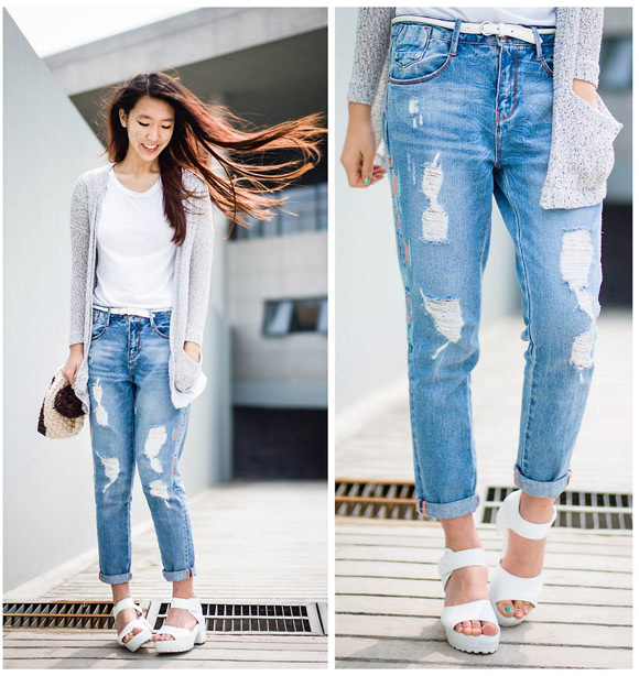 cách mặc quần jeans đẹp