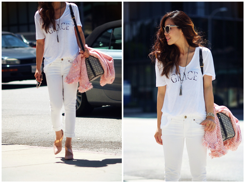 đùi to có được mặc jeans trắng