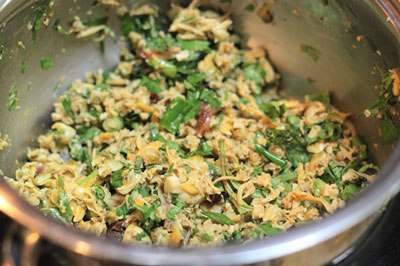 cách làm nộm hến hoa chuối
