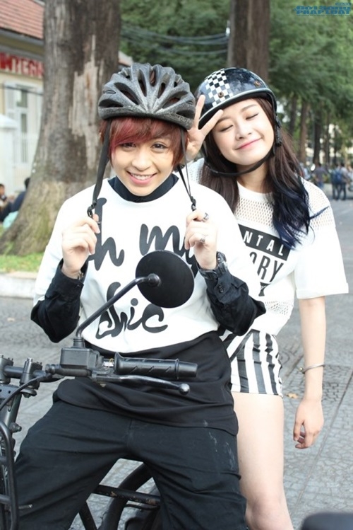 thời trang đôi của chi pu và gil lê