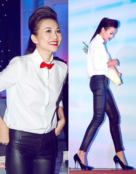 sao việt biến tấu với sơ mi trắng