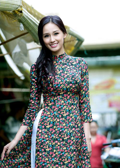 áo dài hoa đồng nội kín thân