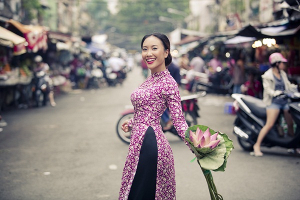 áo dài hoa đồng nội kín thân
