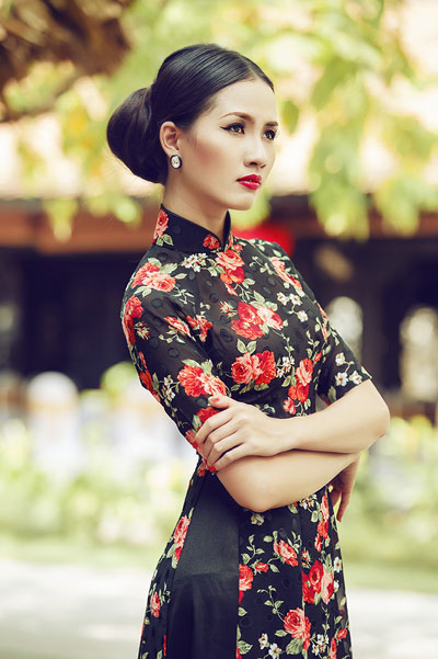 áo dài hoa đồng nội kín thân