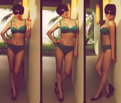 tóc tiên đốt mắt với bikini