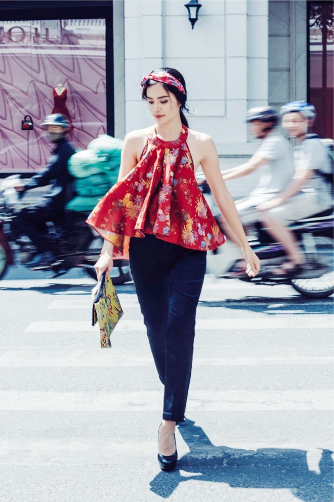 sao việt mê thời trang gấm