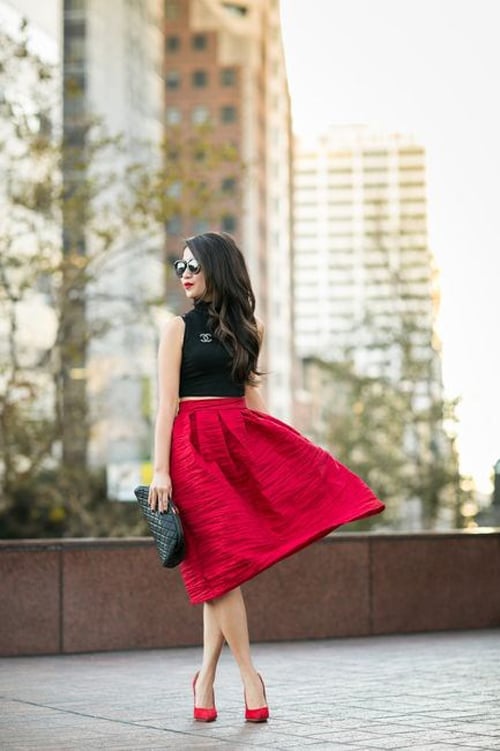 Chân váy xòe xếp ly đẹp