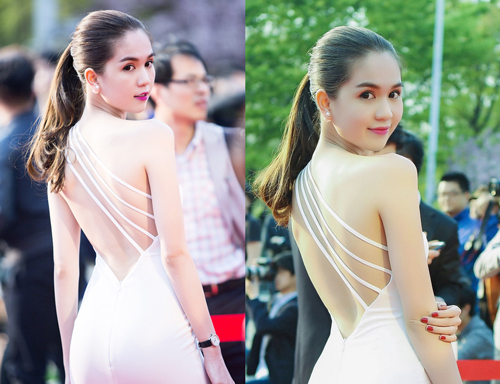  ngoc trinh khoe sac dep hut hon tren tham do Han Quoc 2