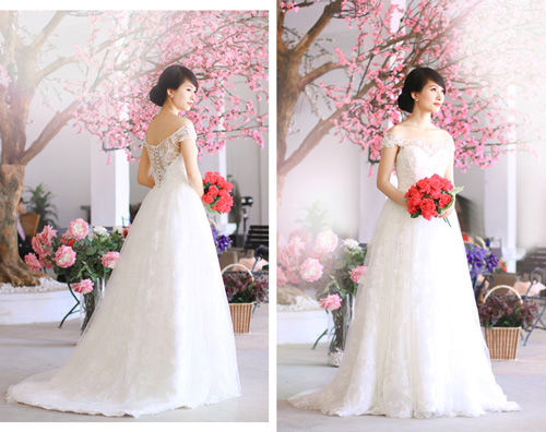 Váy cưới cho cô dâu ngực lép