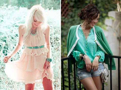 Mặc đẹp với màu xanh bạc hà tươi mát trong mùa hè 2015