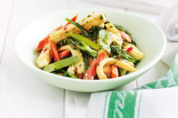 đậu phụ xào thập cẩm