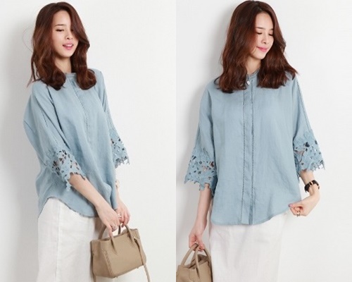 Nàng công sở đẹp dịu dàng thanh lịch với áo sơ mi đơn sắc 