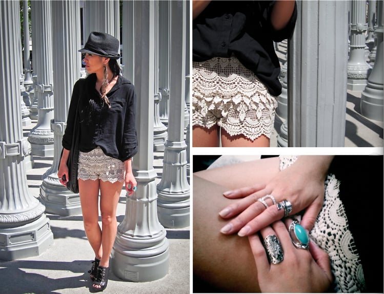 F5 phong cách hè với quần shorts ren đầy nữ tính