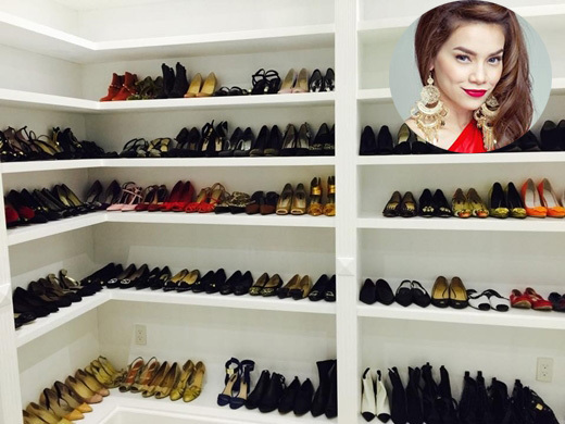 Những tủ quần áo phụ kiện đồ sộ của sao Việt
